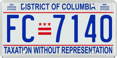 DC license plate FC7140