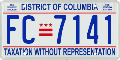 DC license plate FC7141