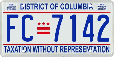 DC license plate FC7142