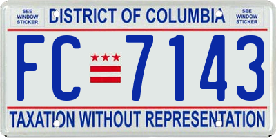 DC license plate FC7143