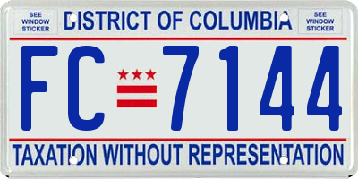 DC license plate FC7144