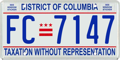 DC license plate FC7147