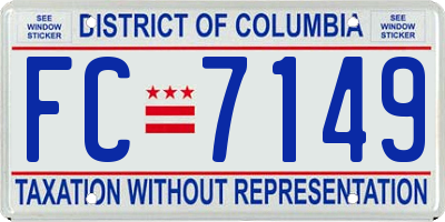 DC license plate FC7149