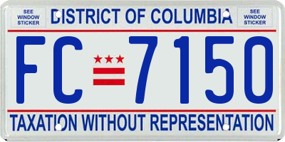 DC license plate FC7150