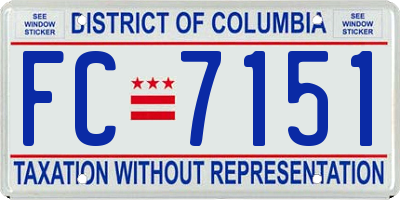 DC license plate FC7151