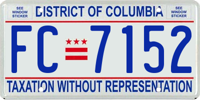 DC license plate FC7152