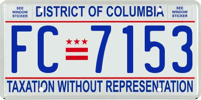 DC license plate FC7153