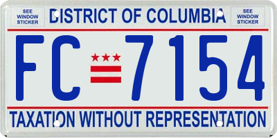 DC license plate FC7154