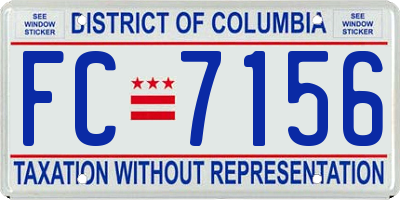 DC license plate FC7156