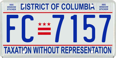 DC license plate FC7157