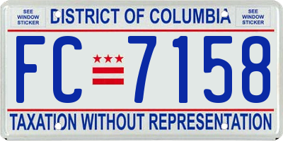 DC license plate FC7158