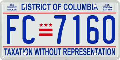 DC license plate FC7160