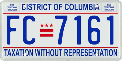 DC license plate FC7161