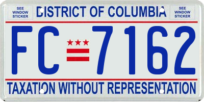 DC license plate FC7162