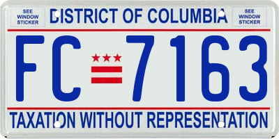 DC license plate FC7163