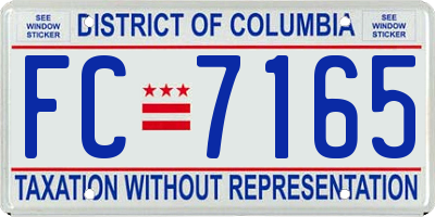 DC license plate FC7165