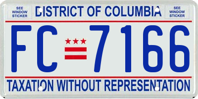 DC license plate FC7166