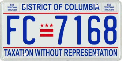 DC license plate FC7168