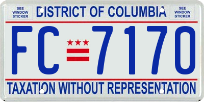 DC license plate FC7170