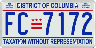 DC license plate FC7172