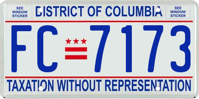 DC license plate FC7173