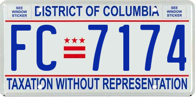 DC license plate FC7174