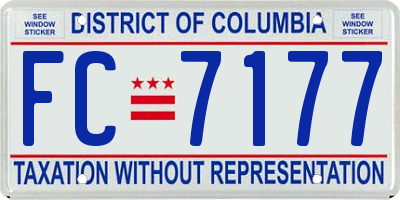 DC license plate FC7177