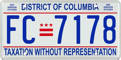 DC license plate FC7178