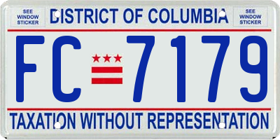 DC license plate FC7179