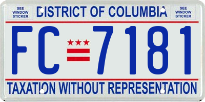 DC license plate FC7181