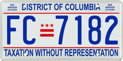 DC license plate FC7182