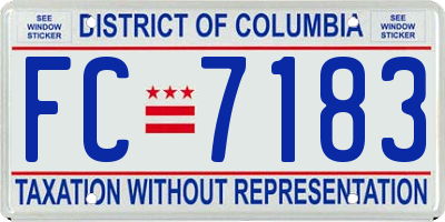 DC license plate FC7183