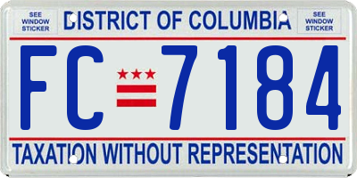 DC license plate FC7184