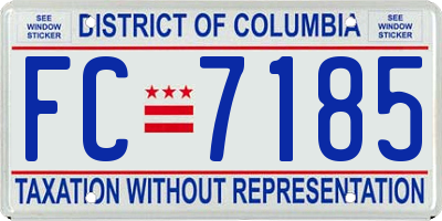 DC license plate FC7185