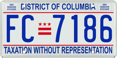 DC license plate FC7186