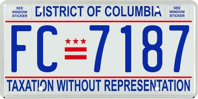 DC license plate FC7187