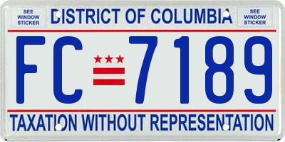 DC license plate FC7189