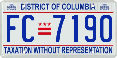 DC license plate FC7190