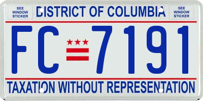 DC license plate FC7191