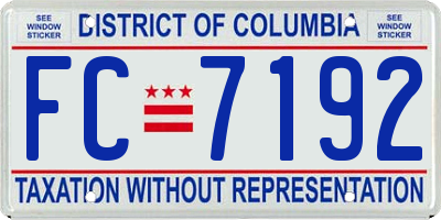 DC license plate FC7192