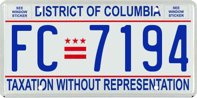 DC license plate FC7194