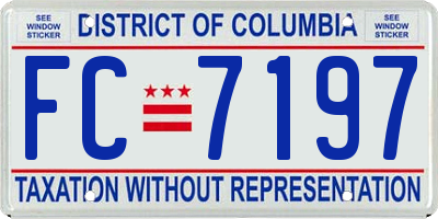 DC license plate FC7197