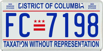 DC license plate FC7198