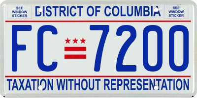 DC license plate FC7200