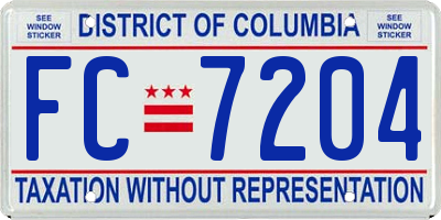 DC license plate FC7204