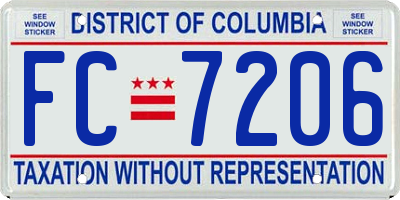 DC license plate FC7206