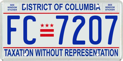 DC license plate FC7207