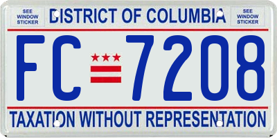 DC license plate FC7208