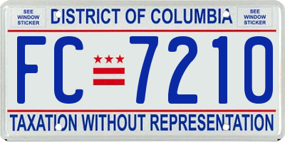 DC license plate FC7210