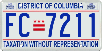 DC license plate FC7211